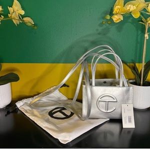TELFAR UNISEX SILVER SMALL SHOPPING BAG - **BRAND NEW**